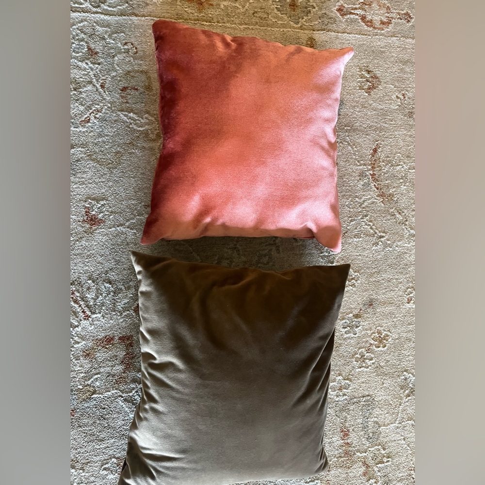 Brown and salmon color pillows